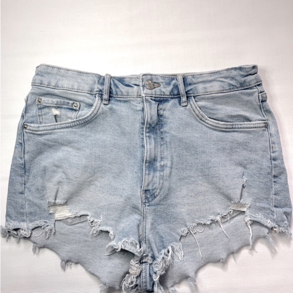Zara Jean Shorts High Waisted Women's Size 10 Light Blue Wash
